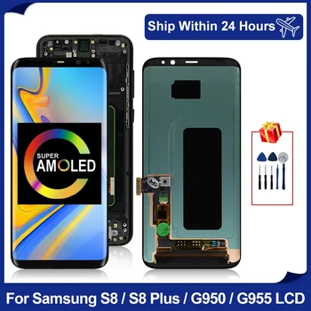 AMOLED для Samsung S8 Plus Дисплей G955 G955F ЖК-дисплей Сенсорный экран Дигитайзер Запасные части Samsung S8 G950F G950 LCD