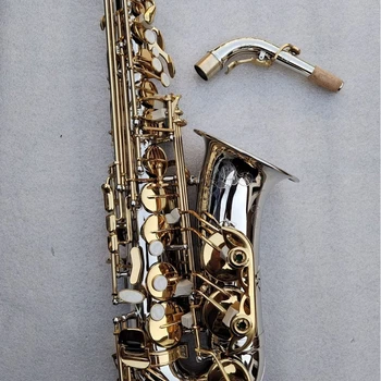 037 Альт-саксофон бемоль ми-бемоль один к одному Вырезанный вручную узор профессиональный саксофон джазовый инструмент с аксессуарами японский саксофон