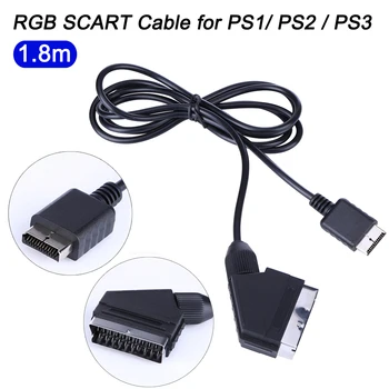 1,8 м ТВ AV Подключение Игровой шнур для PS1 PS2 PS3 Видеоигра Игровая консоль Кабель для консоли Sony Playstation RGB SCART Кабель