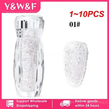  1 ~ 10 шт. Стеклянный микро мини срез блестки (1 из)-1,2 мм (прозрачный AB и шампанское) Набор для дизайна ногтей Блестящие блестящие блестящие кристаллы