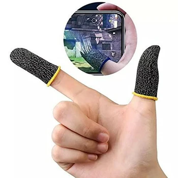 1 пара супер тонкий игровой рукав для пальцев дышащие кончики пальцев для сенсорного экрана мобильных игр pubg