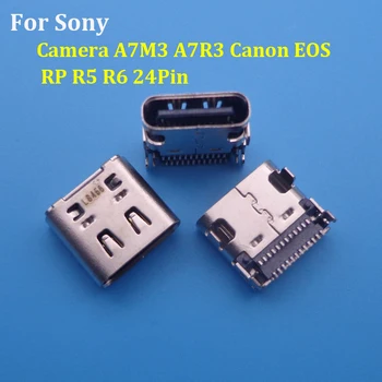1 шт. USB Разъем для зарядки Порт Тип C Зарядное устройство постоянного тока Разъем разъема Контакт для камеры Sony A7M3 A7R3 Canon EOS RP R5 R6 24Pin
