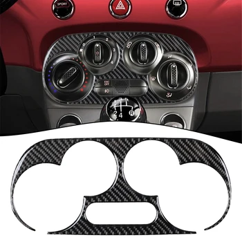 1 шт. Для Fiat 500 2012-2015 Углеродное волокно Ручная климатическая консоль Внутренняя отделка Крышка Автомобильные аксессуары