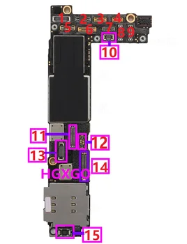 10 шт. Оригинал для iPhone 12mini 12 мини Батарея ЖК-дисплей ЖК-дисплей USB зарядное устройство Wi-Fi антенна камера сигнал питания FPC разъем на плате