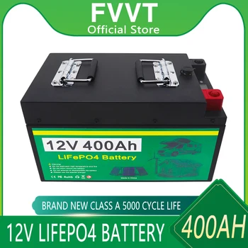12 В 400 Ач LiFePO4 Батарея Встроенный литий-железо-фосфатный аккумулятор BMS для замены большей части резервного питания Домашнее хранилище энергии