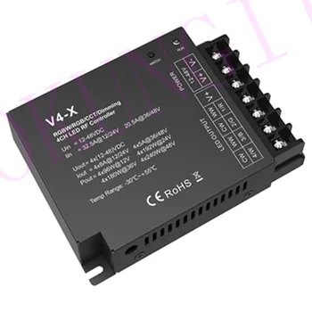12 В-48 В постоянного тока 24 В 36 В V4-X RGBW / RGB / CCT / диммирование 4-канальный светодиодный радиочастотный контроллер CV 4-канальный диммер для SMD5050 ленты светодиодной ленты