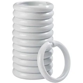 12 Набор пластиковых белых крючков для штор O-типа Прозрачное кольцо для занавески для душа Большой крючок для занавески Аксессуары для занавески для душа