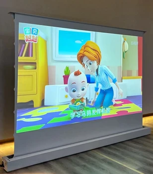120-дюймовый матовый белый кинопроекционный экран моторизованный напольный проектор экран для 4K домашний кинотеатр проектор