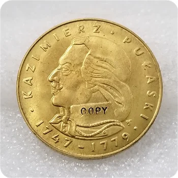 1976- MW ПОЛЬША КАЗИМЕЖ ПУЛАСКИ 500 ZL Золотая монета КОПИЯ