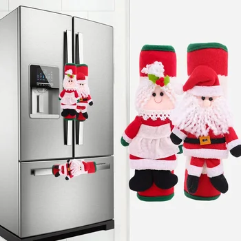 2 шт./компл. Рождественский холодильник Дверная ручка Крышка Санта-Клаус Домашняя кухня Микроволновая печь Посудомоечная машина Холодильник Дверная ручка Рождественский протектор
