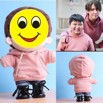 20 см Зеркало keung To Jiang Tao Тот же стиль Плюшевая плюшевая хлопковая кукла Розовый свитер Одежда Kawaii Soft Toy Одежда Только