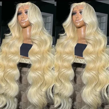 200 плотность 613 медовый блондин цвет 13x6 HD прозрачные кружевные фронтальные парики из натуральных волос 30 32 дюйма Body Wave 13X4 кружевной парик для женщин