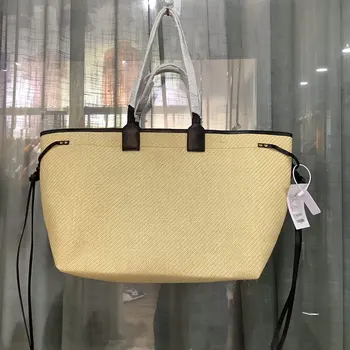 2023 Новая полосатая сумка Простая модная женская холщовая сумка большой емкости