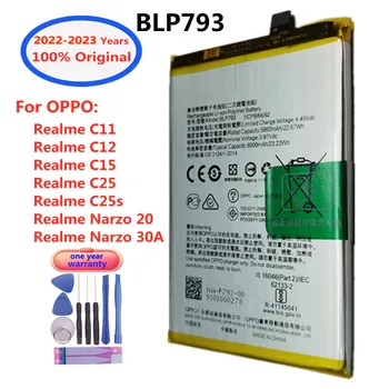 2023 Новый аккумулятор OPPO BLP793 6000 мАч для сменных батарей Oppo Realme C11 C12 C15 C25 C25s Narzo 20 / Narzo 30A в наличии