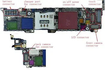 30 комплектов / лот = 210 шт., полный набор для iPhone 5 5G ЖК-дисплей сенсорный датчик камеры зарядное устройство аккумулятор разъем FPC на плате