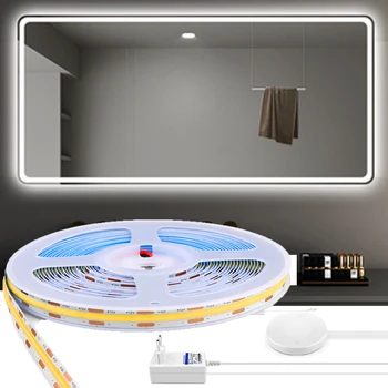 5M DC12V LED COB Dressing Light с бесступенчатым затемнением Ручное сканирование / сенсорный датчик Переключатель Туалетный столик Косметические зеркальные лампы Подсветка Декор