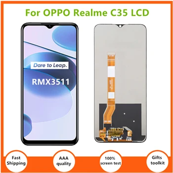 6,6 дюйма для OPPO Realme C35 LCD RMX3511 дисплей сенсорный экран в сборе Дигитайзер Сменная панель для ЖК-дисплея Realme C35