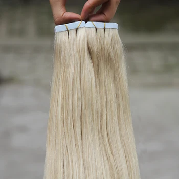  # 60 Светлая лента в человеческих волосах для наращивания Машинное производство 26 28 30 дюймов Малайзийский Remy Двусторонняя клейкая лента для наращивания волос