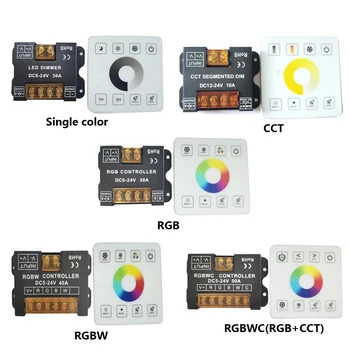 86Сенсорная панель дистанционного управления Одноцветный / CCT / RGB / RGBWW / RGBWC (RGB + CCT) Контроллер светодиодной ленты беспроводной радиочастотный переключатель Диммер DC5V12V24V