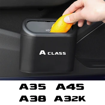 ABS Подвесной автомобильный мусорный бак Откидная крышка Портативный ящик для хранения для Mercedes Benz A CLASS A32K A35 A38 A45 S W168 W169 W176 W177 V177
