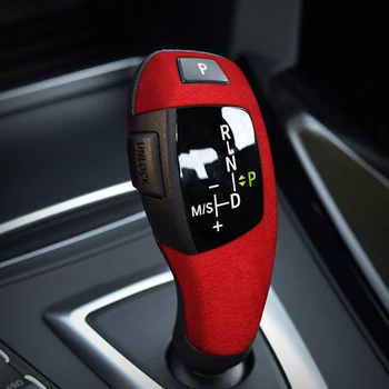 Alcantara Ткань Автомобильная ручка переключения передач Крышка накладки на молдинг для BMW X3 2011 2012 2013 2014 2015 2016 2017 2018 Черный красный