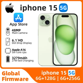 Apple iPhone 15 5G 6.1'' 6 ГБ ОЗУ 256 ГБ ПЗУ A16 Бионический чип iOS 17 Все цвета в хорошем состоянии Оригинальный подержанный телефон