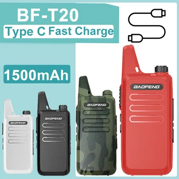 Baofeng BF-T20 Walkie Talkie Mini 5 Вт USB Зарядка 1 шт. / 2 шт. Двусторонние радиостанции Обновление BF-C9 KD-C1 для охоты Детская игрушка портативная