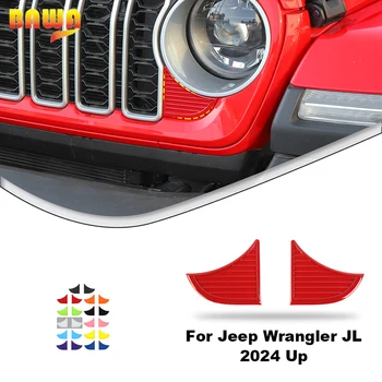 BAWA ABS Автомобильная передняя решетка радиатора Отделка для Jeep Wrangler JL / JT 2024 UP Аксессуары для экстерьера