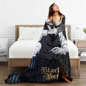 Black Butler Японское аниме одеяло Бархатное лето Портативные легкие пледовые одеяла для кровати На открытом воздухе Плюшевое тонкое одеяло