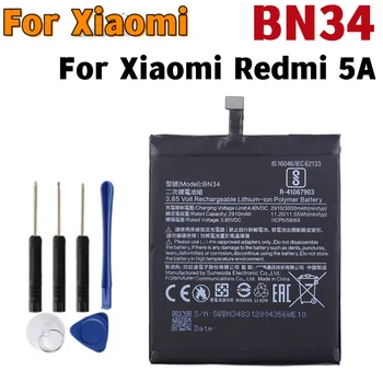 BN34 3000 мАч Оригинальный аккумулятор для Xiaomi Redmi 5A BN34 Высококачественные сменные батареи для телефона