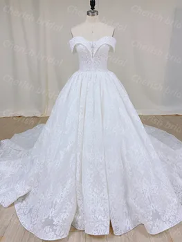 C1048B Роскошное свадебное платье для невесты Бальное платье Платья для женщин Кружевная аппликация без бретелек и бисероплетение свадебное платье Свадьба