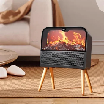 Creative Simulated Flame Fireplace Heater Бытовые электрические камины большой площади для гостиной Небольшой солнечный вентилятор быстрого нагрева