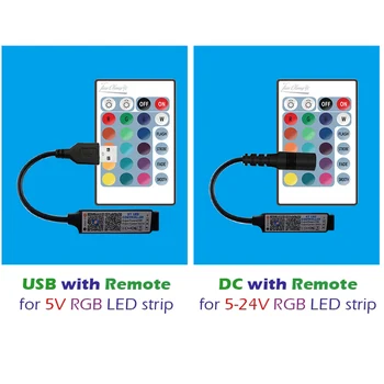DC5-24V RGB контроллер Bluetooth совместимый Music Smart APP Пульт дистанционного управления 24Key для светодиодной ленты 5050 2538 RGB