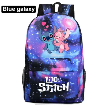 Disney Lilo Stitch Печатный школьный рюкзак Подростковая мода Повседневные девочки Мальчики Школьная сумка Harajuku Дорожные сумки