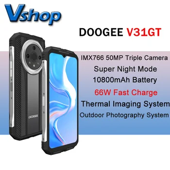 DOOGEE V31GT 5G Защищенные смартфоны 6,58-дюймовый FHD Dimensity 1080 Тепловизионная система 10800 мАч Аккумулятор Android 13 Мобильный телефон