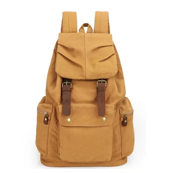 Fashion Винтажный кожаный военный холщовый рюкзак Мужской рюкзак школьная сумка рюкзак на шнурке женский рюкзак 2021 года мужской рюкзак