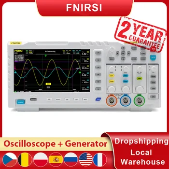 FNIRSI-1014D Портативный 7-дюймовый ЖК-дисплей TFT Экран 2В1 Двухканальный генератор входных сигналов Настольный осциллограф Захват Выход