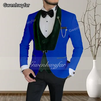 Gwenhwyfar 2023 Лидер продаж на заказ Одежда Королевский синий Slim Fit Мужской смокинг Ужин Свадебный мужской набор из трех частей