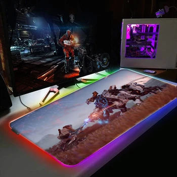 Horizon Zero Dawn Forbidden West LED RGB Большой коврик для мыши геймера с подсветкой Игровые аксессуары Коврик для мыши с резиновым освещением для ПК