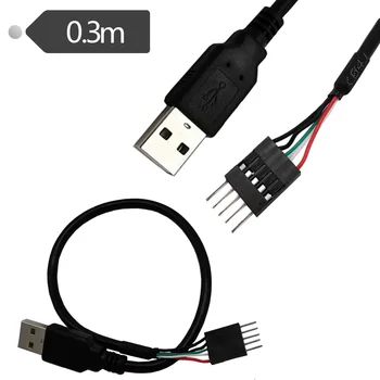 IDC Материнская плата Dupont Внутренний USB 5-контактный к внешнему USB A Штекерный ПК Материнская плата Удлинительный кабель для передачи данных