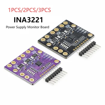 INA3221 Модуль мониторинга тока Источник питания Плата монитора I2C SMBUS-совместимый 3-канальный с контактами для замены INA219