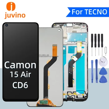 Juvino Оригинальный OEM ЖК-дисплей для Tecno Camon 15 Air LCD CD6 Screen Display Замена ЖК-экрана с помощью инструментов для ремонта
