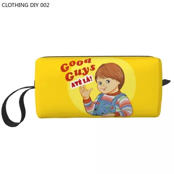 Kawaii Good Guys Chucky Travel Сумка для туалетных принадлежностей Женщины Детская игра Кукла Косметичка Косметичка Сумки для хранения красоты Dopp Kit Case Box