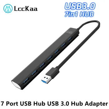 LccKaa USB 3.0 Концентратор USB Hub 3.0 Мульти USB Разветвитель USB 3.0 Адаптер 7 Порт Несколько USB Расширитель USB Концентратор для ПК Аксессуары для ноутбуков