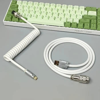 Macaron 1,8 м Спиральный кабель Type-C для USB A Механическая клавиатура TPU со съемным разъемом Aviator для игровой клавиатуры
