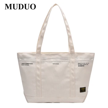 MUDUO Повседневная простая холщовая сумка-тоут для женщин 2024 Модная женская сумка через плечо Роскошные дизайнерские сумки