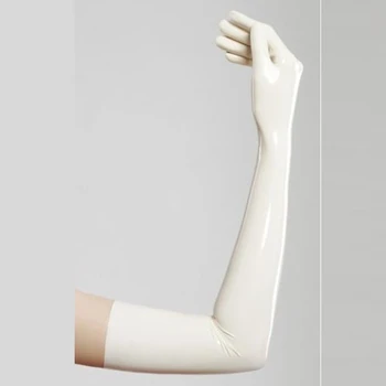 Neu!! Латексные 100% резиновые перчатки Пять пальцев Белый Перчатки с длинными руками Перчатки Handschuhe