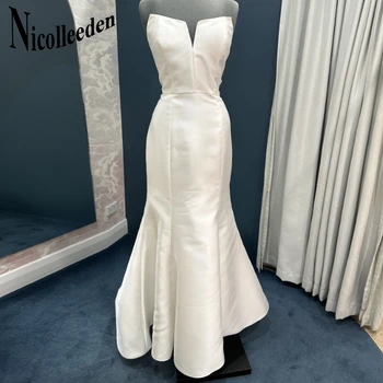 Nicolle Классическое свадебное платье для женщин Без рукавов Шлейф на пуговицах Vestidos De Novia для невест по индивидуальному заказу