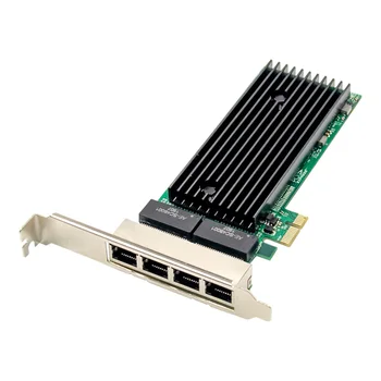 PCI-E 4-портовый сервер RJ45 1X PCIe X1 Intel 82576 чип 10/100/1000 Мбит/с LAN Четырехпортовый сервер Гигабитная сетевая карта