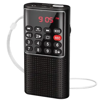 Pocket FM Walkman Radio Портативный радиоприемник с диктофоном, ключом блокировки, проигрывателем SD-карт, перезаряжаемым звукозаписывающим устройством